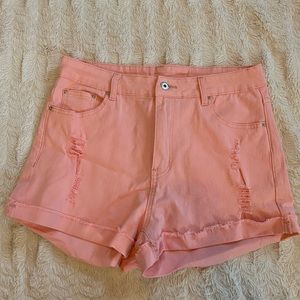 SHEIN Raw Trim Rolled Hem Denim Shorts. NEVER WORN.